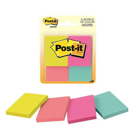 3M Post-it Notes 653-4AF 1.5X2, Cape Town Colours Buy Online in Zimbabwe thedailysale.shop