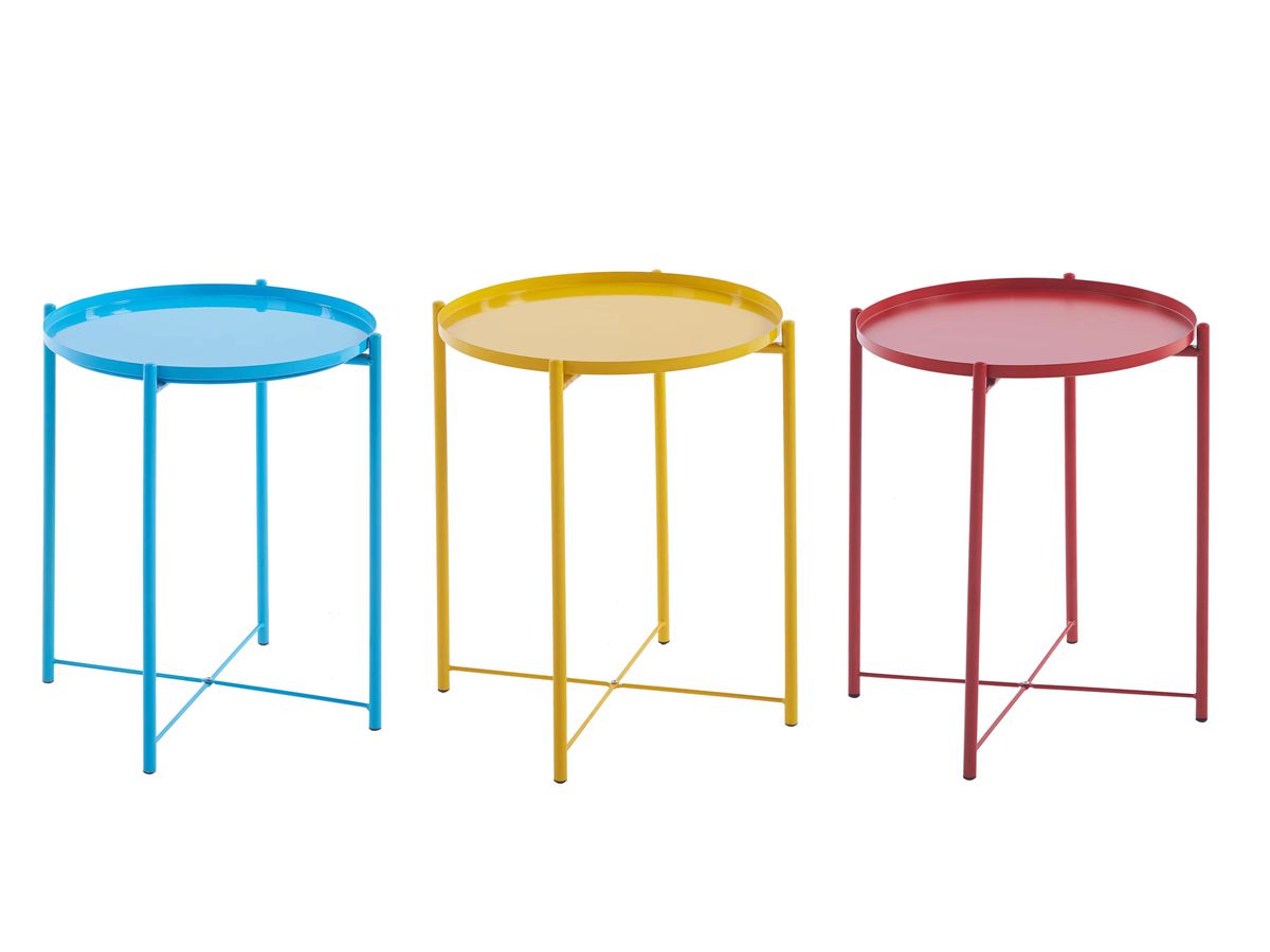 1-Tier Colourful Metal Round Side Table or Coffee Table - Set of 3 Pieces Buy Online in Zimbabwe thedailysale.shop
