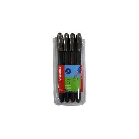 Stabilo Bl@ck Rollerball Pen - Wallet of 4 Buy Online in Zimbabwe thedailysale.shop