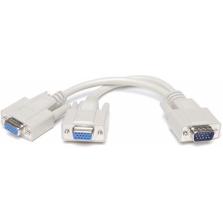 Raz Tech VGA Splitter Cable 1 Male 15 pin to Female 2 VGA Adapter 15 pin - White Buy Online in Zimbabwe thedailysale.shop