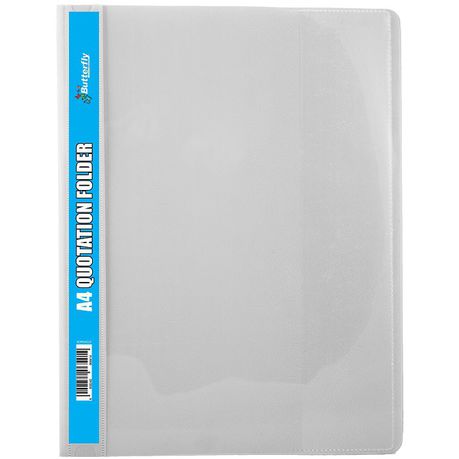 Butterfly Quotation Folders Pvc 180 - A4 - Clear (Pack Of 5) Buy Online in Zimbabwe thedailysale.shop