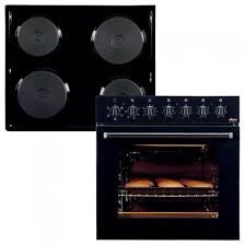 Univa Under Counter Oven & Solid Plate Hob - Black