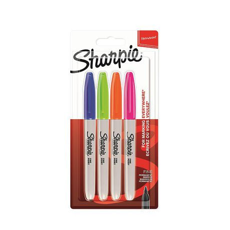 Sharpie: Fine Assorted Fun Permanent Markers 4 Pack Buy Online in Zimbabwe thedailysale.shop