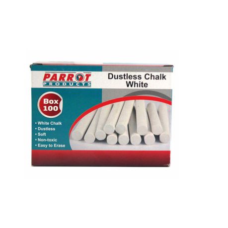 Parrot Chalk Dustless White (100 Pieces) Buy Online in Zimbabwe thedailysale.shop