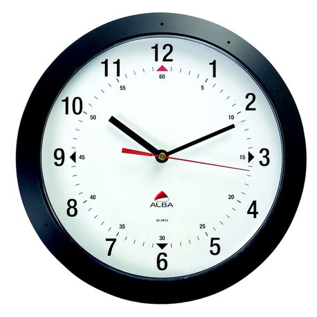 Alba Round Wall Clock 30cm - Black Buy Online in Zimbabwe thedailysale.shop