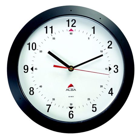 Alba Round Wall Clock 30cm - Black