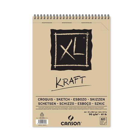 Canson XL Kraft Spiral bound 60S A4 90G BRUN Buy Online in Zimbabwe thedailysale.shop