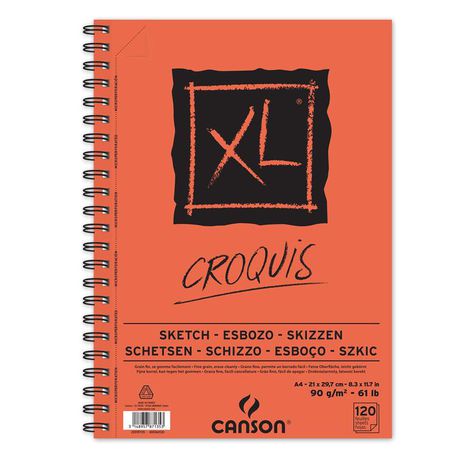 Canson XL Sketch Croquis Spiral bound 120S A4 SPGDCO 90G Buy Online in Zimbabwe thedailysale.shop