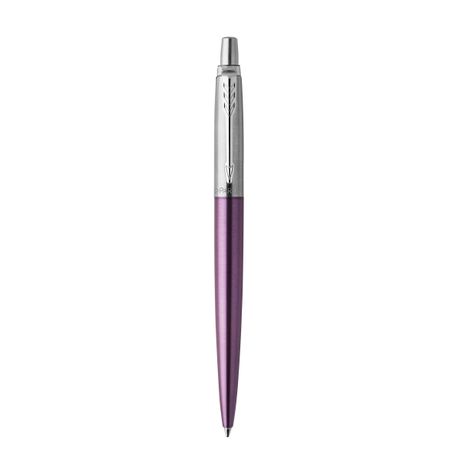 Parker Jotter Ballpoint Pen-Victoria Violet Chrome Trim-Med Nib, Blue ink Buy Online in Zimbabwe thedailysale.shop