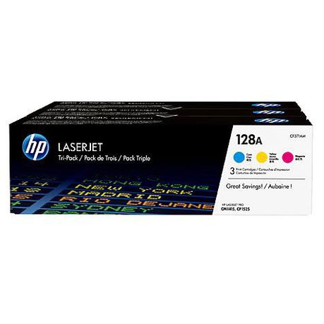 HP 128A 3-Pack Cyan/Magenta/Yellow LaserJet Toner Cartridges Buy Online in Zimbabwe thedailysale.shop