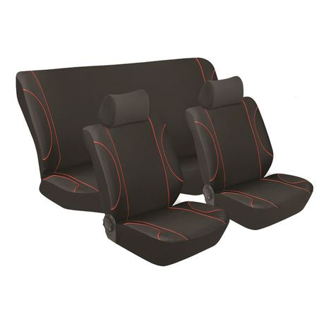Stingray - Monaco 6 Piece Seat Cover Set - Black & Red
