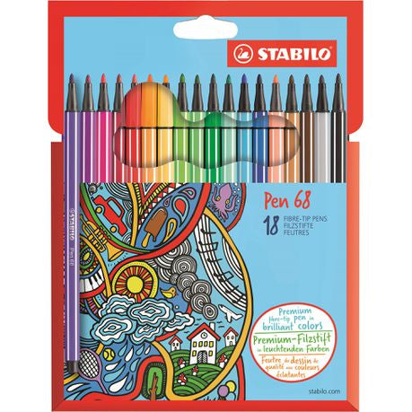 Stabilo Pen 68 1.0mm Fibre Tip Pens (Box of 18) Buy Online in Zimbabwe thedailysale.shop