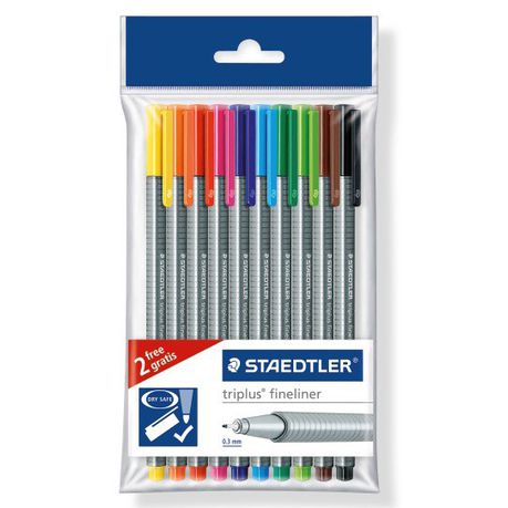 Staedtler Triplus Fineliners - Assorted Colours - Polybag of 10 Buy Online in Zimbabwe thedailysale.shop