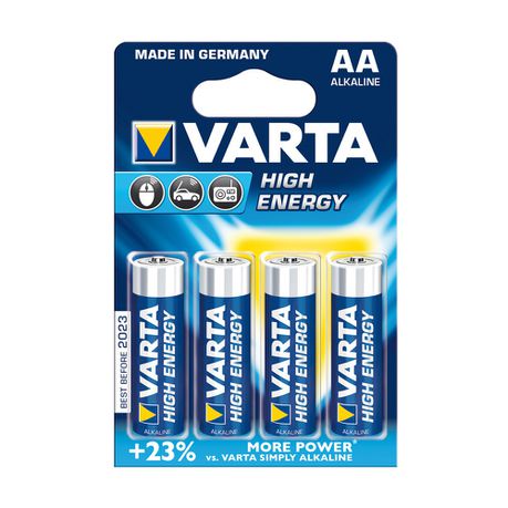 Varta AA High Energy Batteries  -4 Pack Buy Online in Zimbabwe thedailysale.shop
