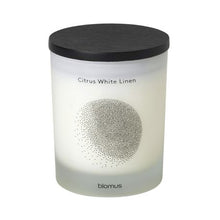 Load image into Gallery viewer, blomus Scented Candle With Wood Lid Citrus White Linen White FLAVO Small
