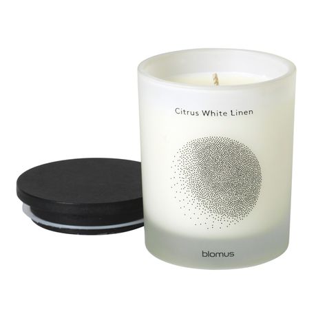 blomus Scented Candle With Wood Lid Citrus White Linen White FLAVO Small Buy Online in Zimbabwe thedailysale.shop