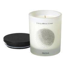 Load image into Gallery viewer, blomus Scented Candle With Wood Lid Citrus White Linen White FLAVO Small
