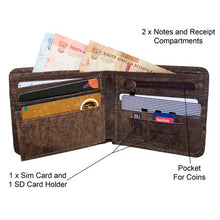 Load image into Gallery viewer, Fino Men's Genuine Leather Wallet with Sim Card Holder HL-002/Ryo - Brown
