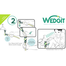 Load image into Gallery viewer, WEDGIT Tough Garden Hose Connector Starter Set for 13mm (1/2) Hose
