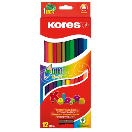 Kores Kolores Duo 12 Colour Pencils Buy Online in Zimbabwe thedailysale.shop