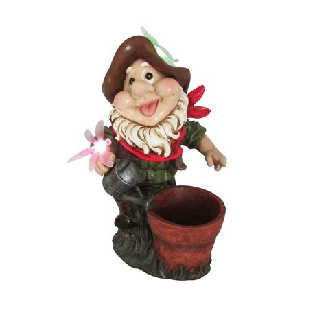 Solar Garden Gnome with Flower Pot Buy Online in Zimbabwe thedailysale.shop