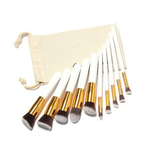 Load image into Gallery viewer, 10 Piece Make-up Brush Set - White
