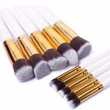 Load image into Gallery viewer, 10 Piece Make-up Brush Set - White
