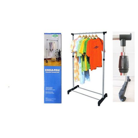 Single Pole Telescopic Clothes Rack