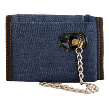 Load image into Gallery viewer, Fino Denim Chain Wallet with Scorpio Logo (SKCH017D) - Blue
