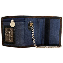 Load image into Gallery viewer, Fino Denim Chain Wallet with Scorpio Logo (SKCH017D) - Blue
