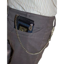Load image into Gallery viewer, Fino Denim Chain Wallet with Scorpio Logo (SKCH017D) - Blue

