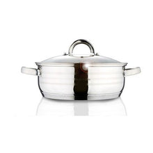 Load image into Gallery viewer, Blaumann 24cm Oven Safe Stainless Steel Shallow Soup Pot with Glass Lid Gourmet Line
