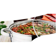 Load image into Gallery viewer, Blaumann 24cm Oven Safe Stainless Steel Shallow Soup Pot with Glass Lid Gourmet Line
