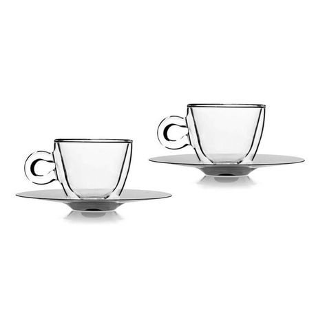 Luigi Bormioli - 65ml Thermic Espresso Glass Cup With Saucer - Set of 2 Buy Online in Zimbabwe thedailysale.shop