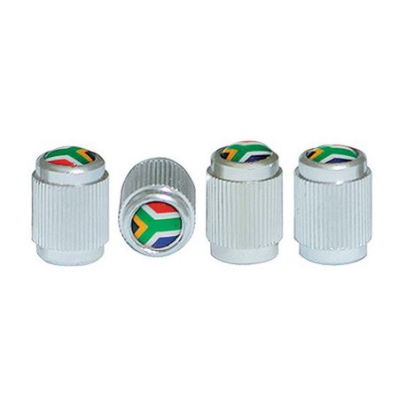 Tyre Valve Caps Sets With S.A Flag Insignia (Silver) XB2011 Buy Online in Zimbabwe thedailysale.shop