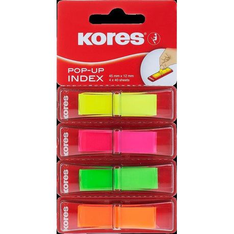 Kores Pop Up Index Strips - 4 Mixed Colours (4 x 40 Sheets) Buy Online in Zimbabwe thedailysale.shop