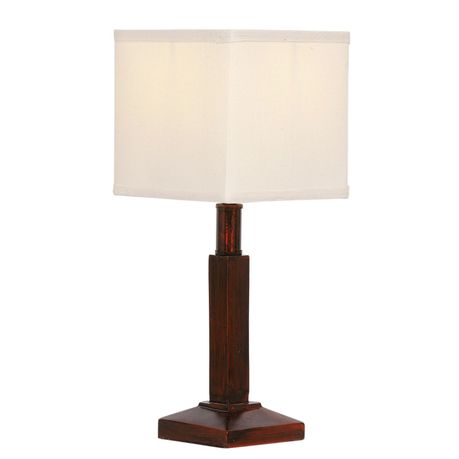 Bright Star Lighting - Resin Table Lamp With Square Cream Shade