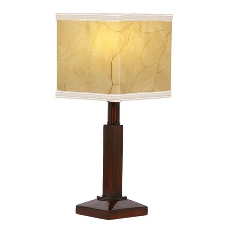 Bright Star Lighting - Resin Table Lamp With Square Parchment Shade