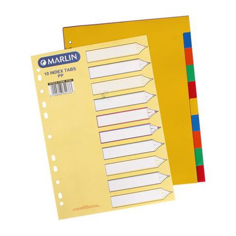 Bulk Pack 5 x Marlin A4 File Divider 10 Positions Buy Online in Zimbabwe thedailysale.shop