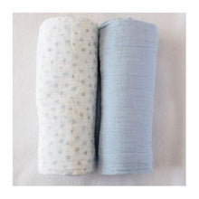 Load image into Gallery viewer, Babes &amp; Kids - 100% Cotton Muslin/Swaddle Blanket Gift Set - Blue
