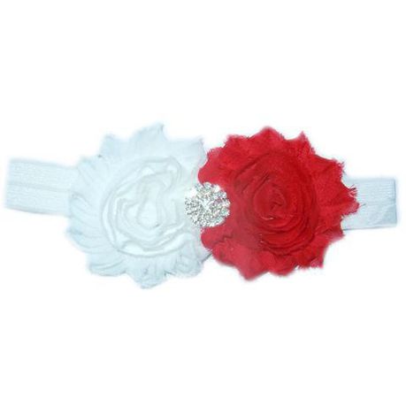 Baby Headbands Girl's Headband - Red & White Crystal Diamante Buy Online in Zimbabwe thedailysale.shop