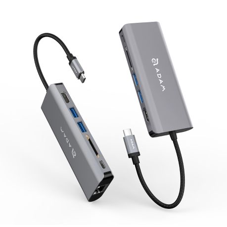 Adam Elements CASA HUB A01 6 Port USB-C Hub - Grey Buy Online in Zimbabwe thedailysale.shop