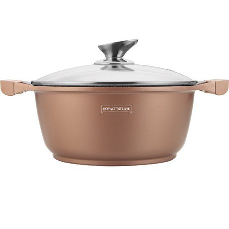 Royalty Line 28cm Marble Coating Casserole Soup Pot With Glass Lid Copper Buy Online in Zimbabwe thedailysale.shop