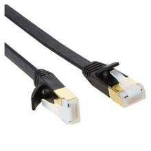 Load image into Gallery viewer, CAT7 10G Ethernet Flat Network Cable with Gold Plated RJ45 10m Black
