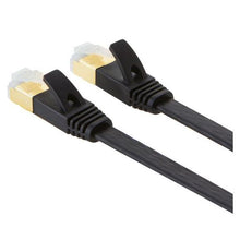 Load image into Gallery viewer, CAT7 10G Ethernet Flat Network Cable with Gold Plated RJ45 10m Black
