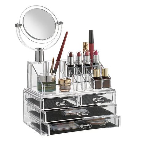 Cosmetic Organiser 4-Draw with Mirror Buy Online in Zimbabwe thedailysale.shop