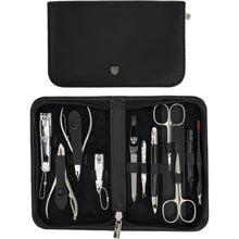 Load image into Gallery viewer, Kellermann Manicure Set Leather Extra-Fine Black L7871FN 11 Piece

