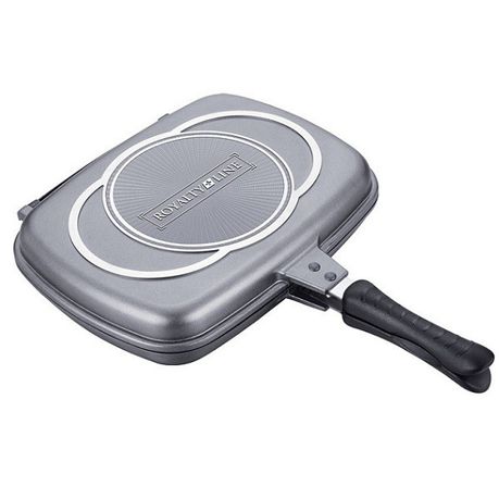 Royalty Line Supreme Marble Coating Double Fry & Grill Pan 28cm - Silver Buy Online in Zimbabwe thedailysale.shop