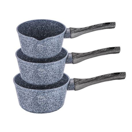 Berlinger Haus 3-Piece Marble Coating Sauce Pan Set - Smoked Wood Buy Online in Zimbabwe thedailysale.shop