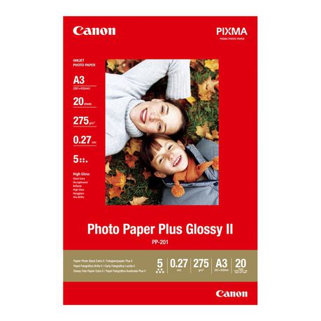 Canon PP-201 Plus Glossy II A3 Photo Paper (20 Sheets) Buy Online in Zimbabwe thedailysale.shop